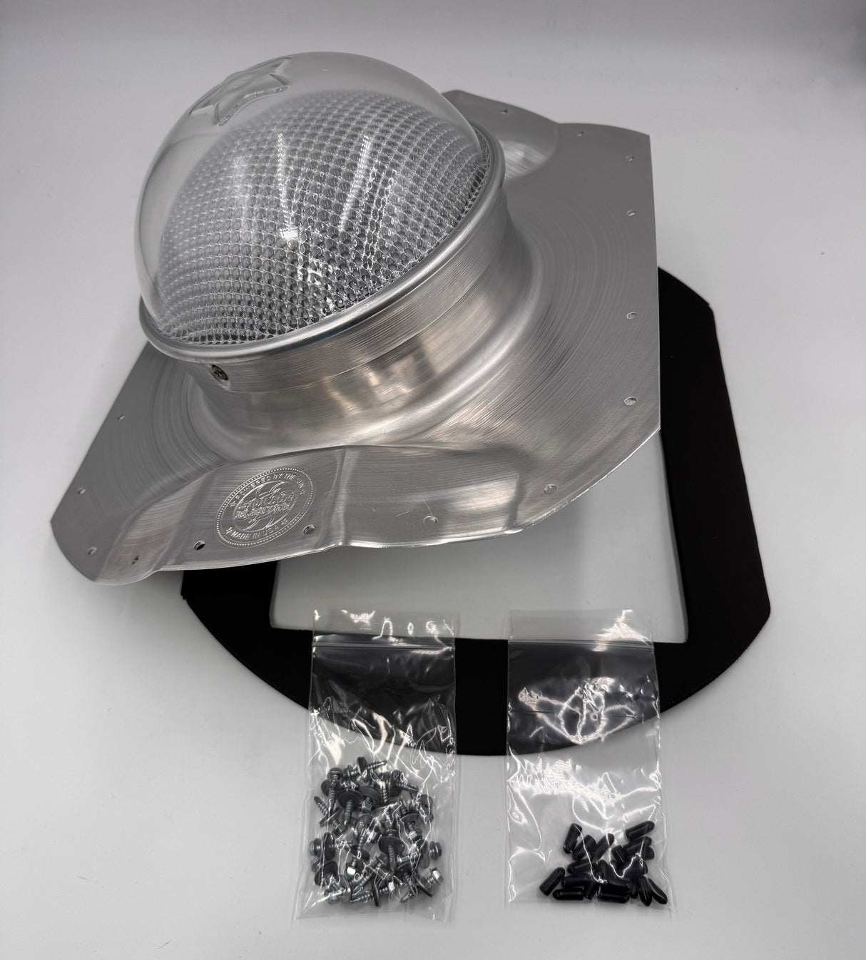 Tubular skylight, Solar Side LightBlaster for conex shipping containers, complete kit with dome, flashing, gasket and bagged mounting hardware | Solar Blaster brand