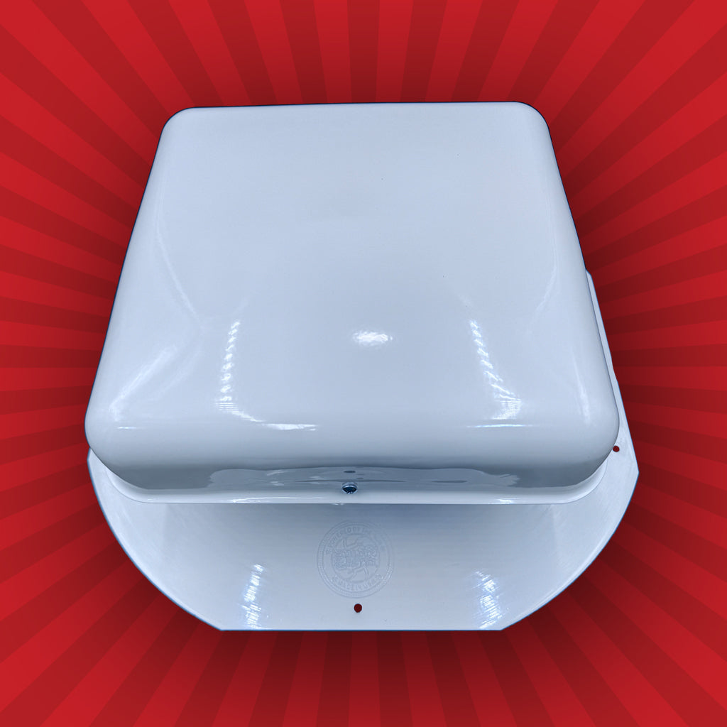 Solar Blaster's white VentBlaster -- a passive vent that matches our RoofBlaster line of products.