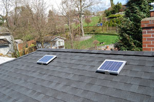 Multiple Solar Blaster RIDGEblaster vents help promote uniform air movement to vent hot air from your attic
