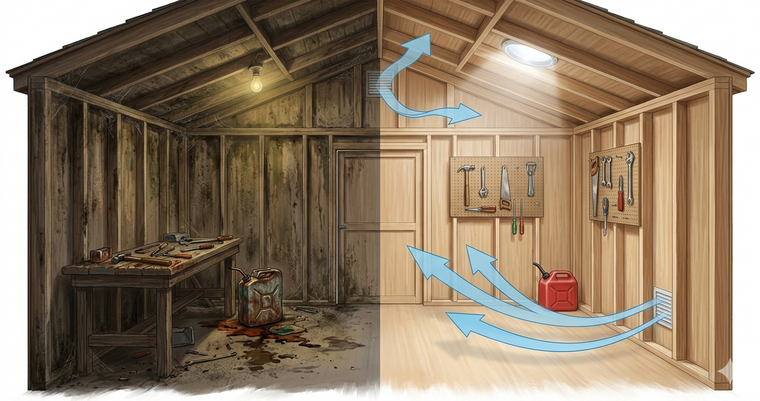 Shed Ventilation: How Heat and Moisture Are Silently Destroying What's Inside