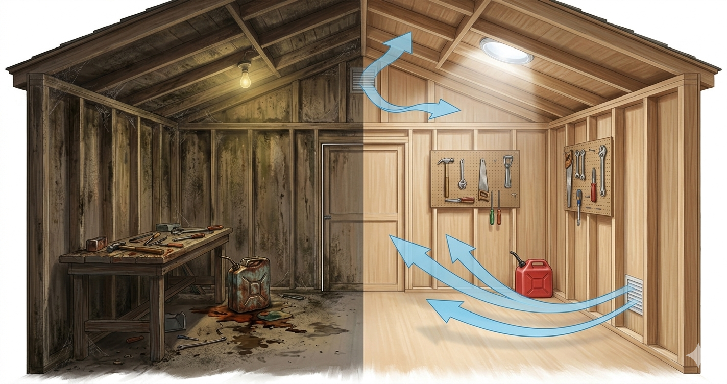 Shed Ventilation: How Heat and Moisture Are Silently Destroying What's Inside