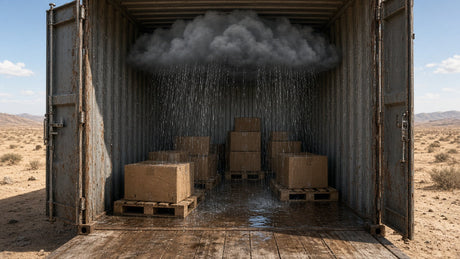 Rain storm inside a shipping container