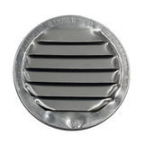 The front view of a 2.5" diameter intake vent that Solar Blaster sells and recommends for all sheds and shipping containers to go alongside their ventilation solutions for sheds and shipping containers.