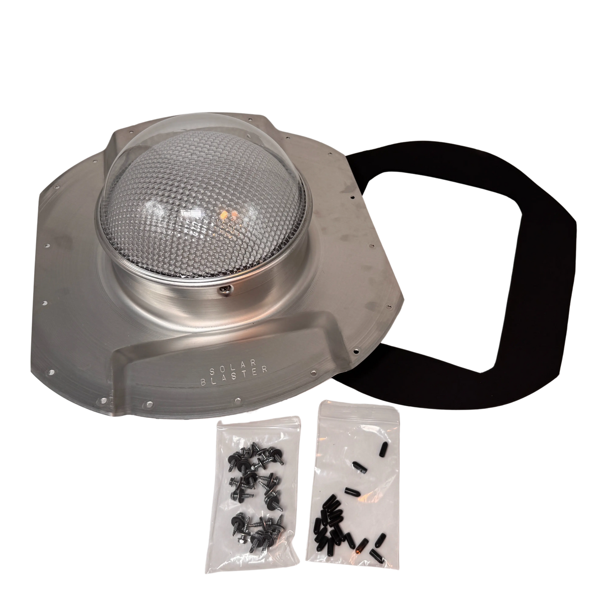 Tubular skylight, Solar LightBlaster for conex containers with 6.5 inch roof ribs, galvanized finish,  (no background) | Solar Blaster brand