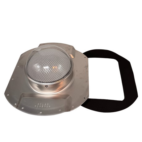 Tubular skylight, Solar LightBlaster for conex containers with 6.5 inch roof ribs, galvanized finish,  (no background) | Solar Blaster brand