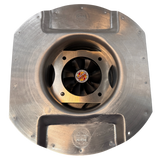 Solar ventilation fan, Solar Mega RoofBlaster for conex containers with 6.5" ribs, bottom view, 5W solar panel (no background) | Solar Blaster brand