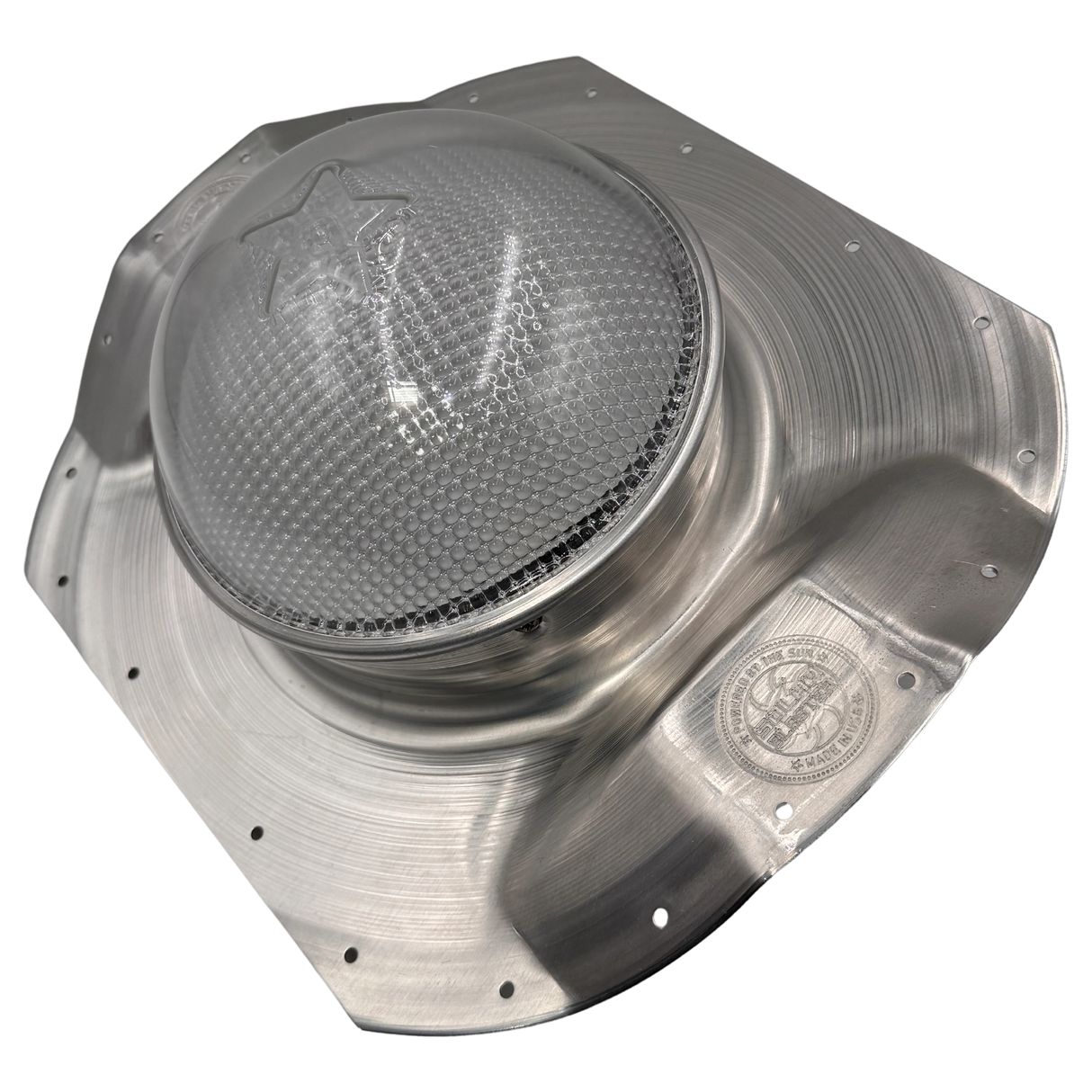 Tubular skylight, Solar Side LightBlaster for conex shipping containers, side view, no background | Solar Blaster brand