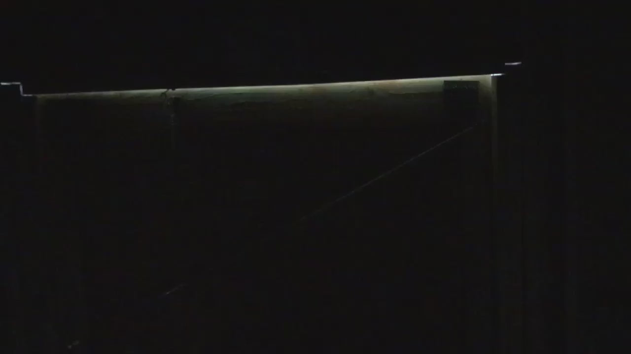 Before video showing the inside of a very dark shed before the LightBlaster tubular skylight is installed to bring natural light into the shed.