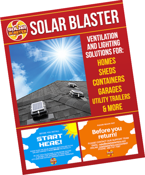 Cover photo of Solar Blaster's product catalog.