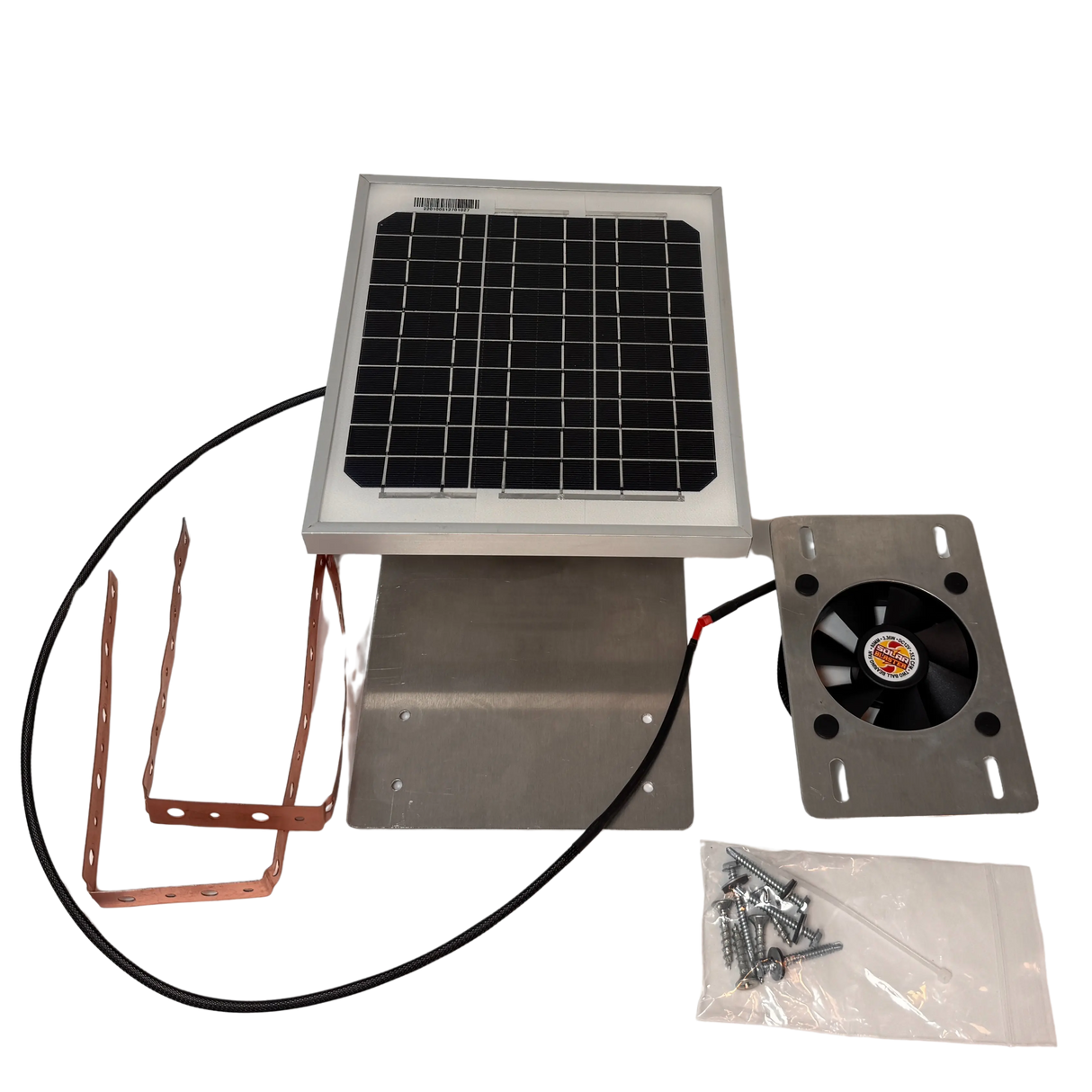 Solar ventilation fan, Metal RidgeBlaster for metal roofs with ridge vents (no background) | Solar Blaster brand