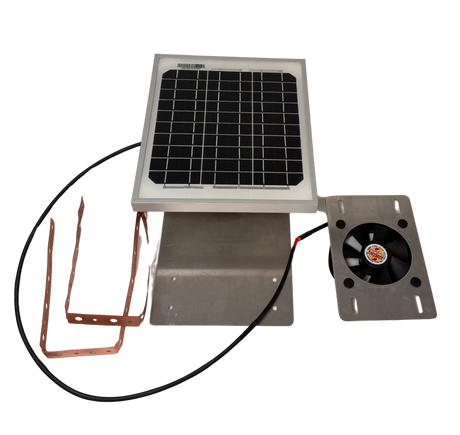 Solar ventilation fan, Metal RidgeBlaster for metal roofs with ridge vents (no background) | Solar Blaster brand