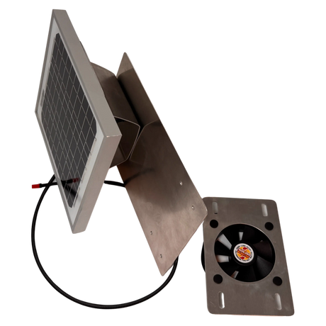 Solar ventilation fan, Metal RidgeBlaster for metal roofs with ridge vents (no background) | Solar Blaster brand