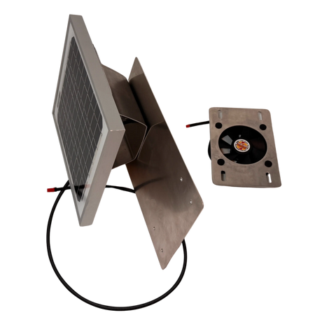 Solar ventilation fan, Metal RidgeBlaster for metal roofs with ridge vents (no background) | Solar Blaster brand