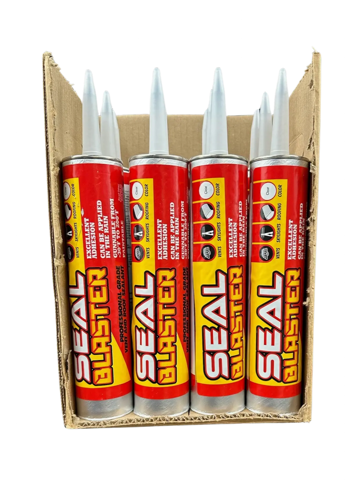 SealBlaster professional roofing sealant for all weather installation 12-pack (no background) | Solar Blaster brand
