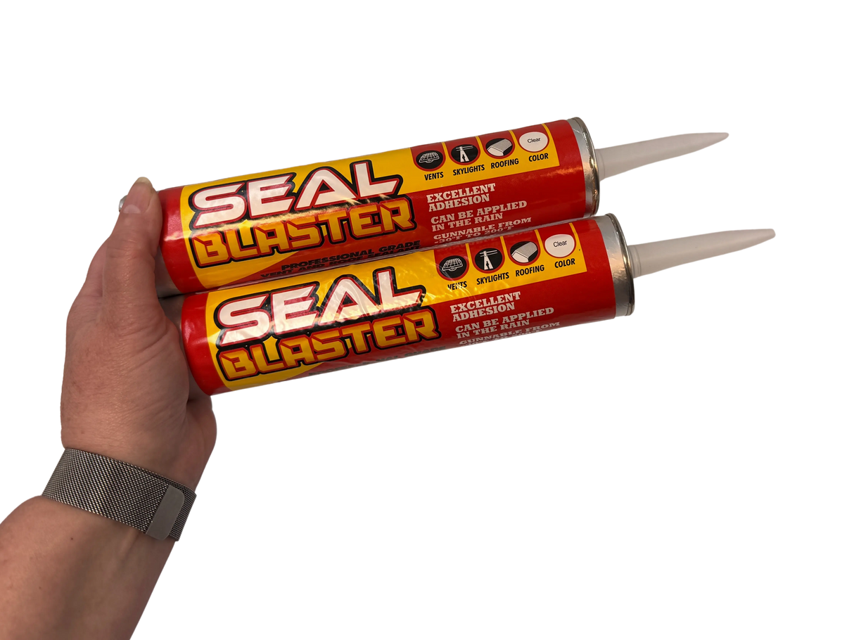 SealBlaster professional roofing sealant for all weather installation 2-pack (no background) | Solar Blaster brand