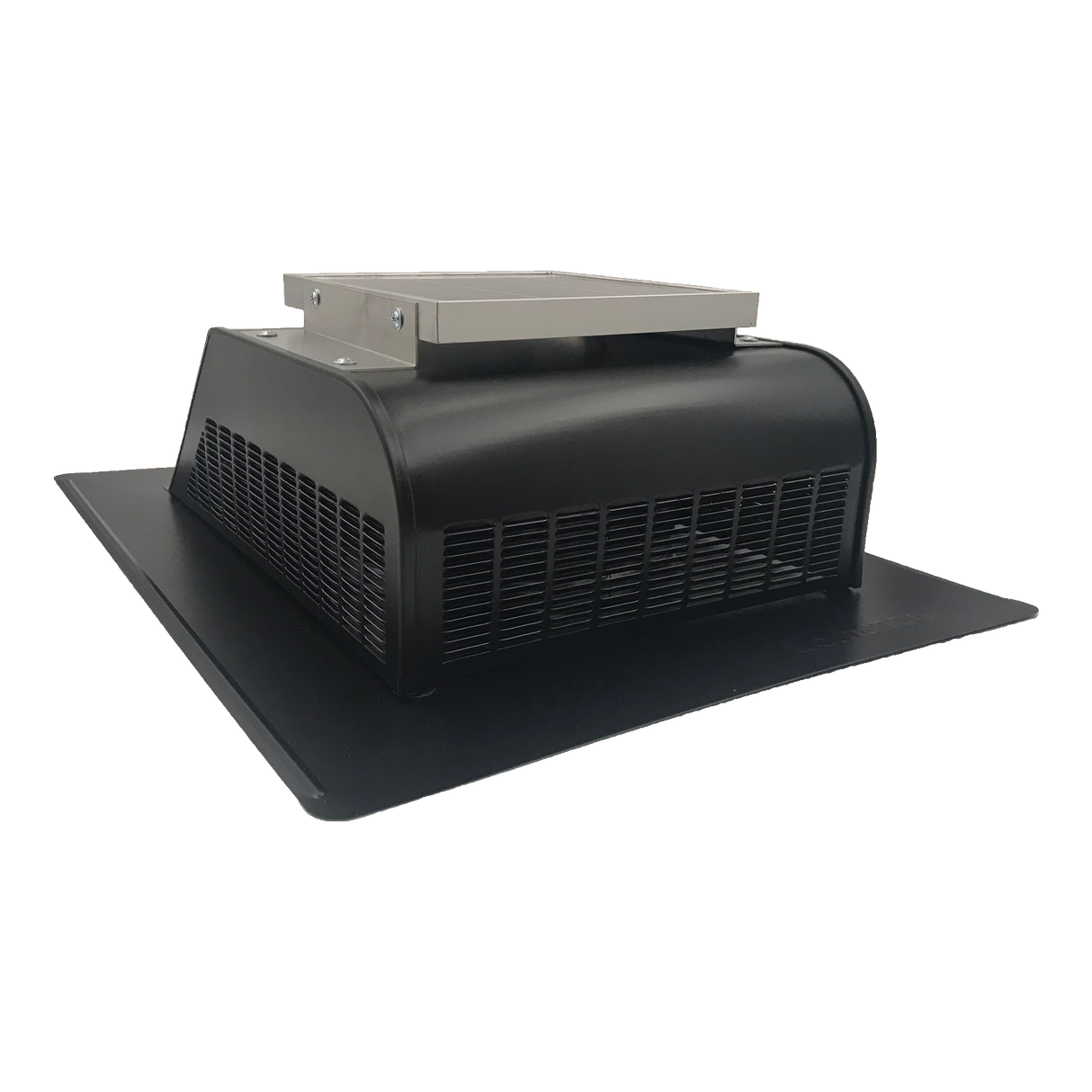 A black Solar SlantBlaster vent shown at an angle to see the bottom-left side of the vent.