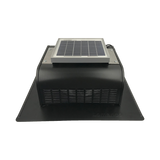 A black Solar SlantBlaster vent shown at an angle to see the bottom side of the vent.