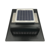 A black Solar SlantBlaster vent shown at an angle to see the bottom side of the vent.