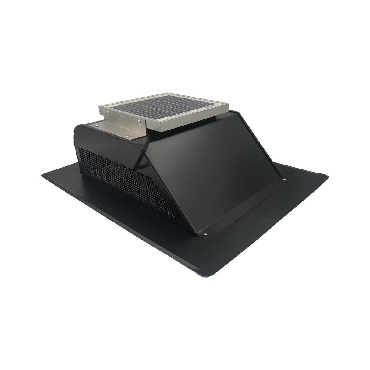 A black Solar SlantBlaster vent shown at an angle to see the top-right side of the vent.