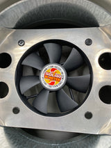 A Solar Mega SlantBlaster vent's underside showing the 120mm fan unit.