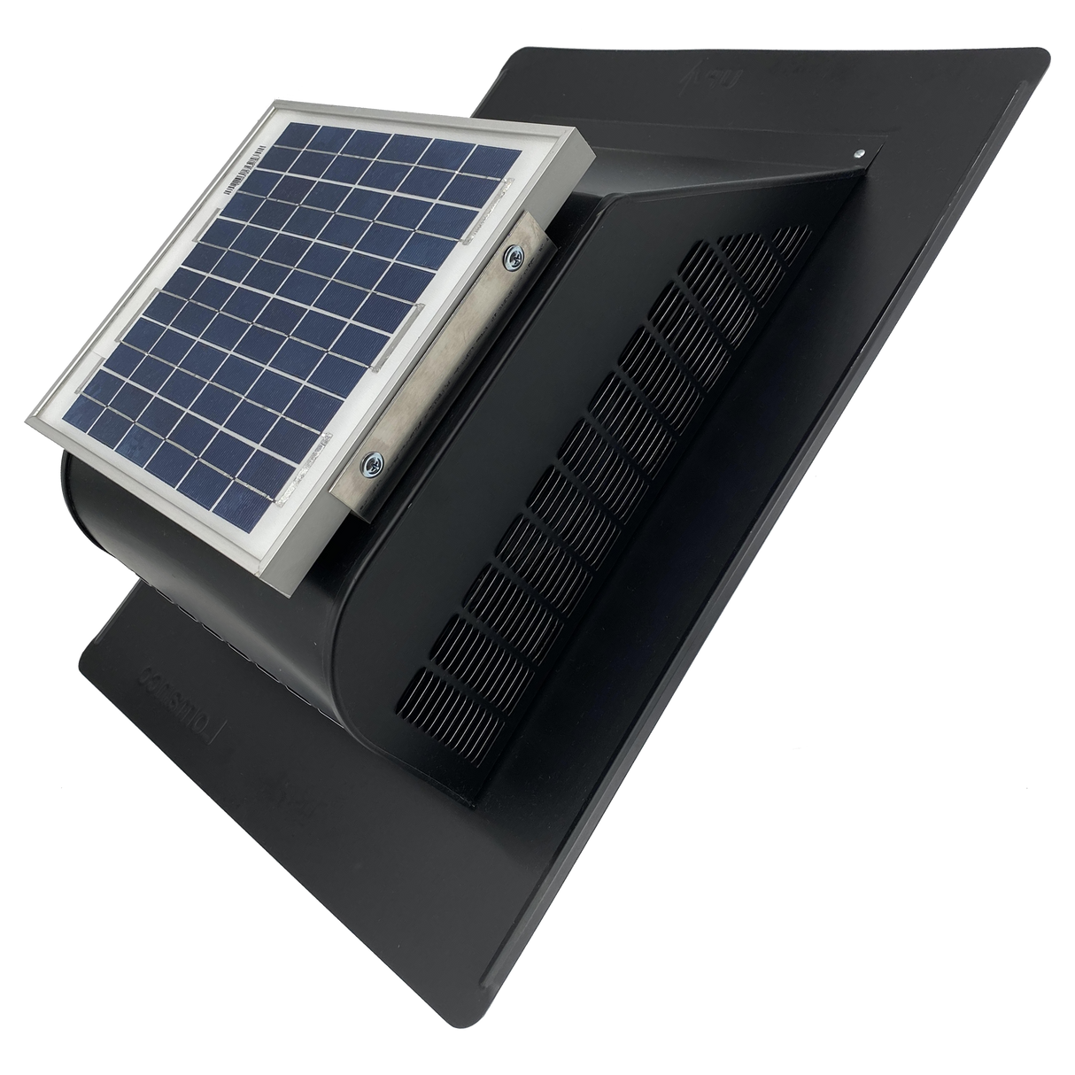 A black Solar Mega SlantBlaster vent showing the right side of the vent.