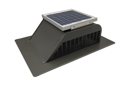 A weathered bronze Solar Mega SlantBlaster vent showing the top-left side of the vent.