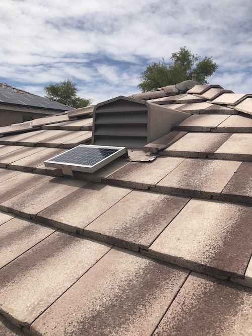 TILEblaster attic vent from below view